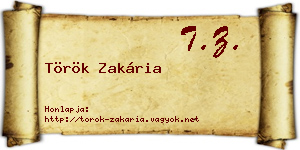 Török Zakária névjegykártya