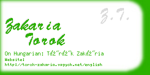 zakaria torok business card